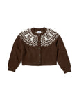 Hanna Fair Isle Cardigan - Chocolate