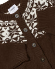 Hanna Fair Isle Cardigan - Chocolate