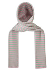 Hooded Scarf - Pink & Jade Stripe