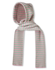 Hooded Scarf - Pink & Jade Stripe