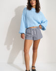 Bellamy Cropped Sweater - Baby Blue