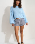 Bellamy Cropped Sweater - Baby Blue