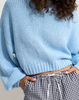Bellamy Cropped Sweater - Baby Blue