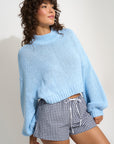Bellamy Cropped Sweater - Baby Blue