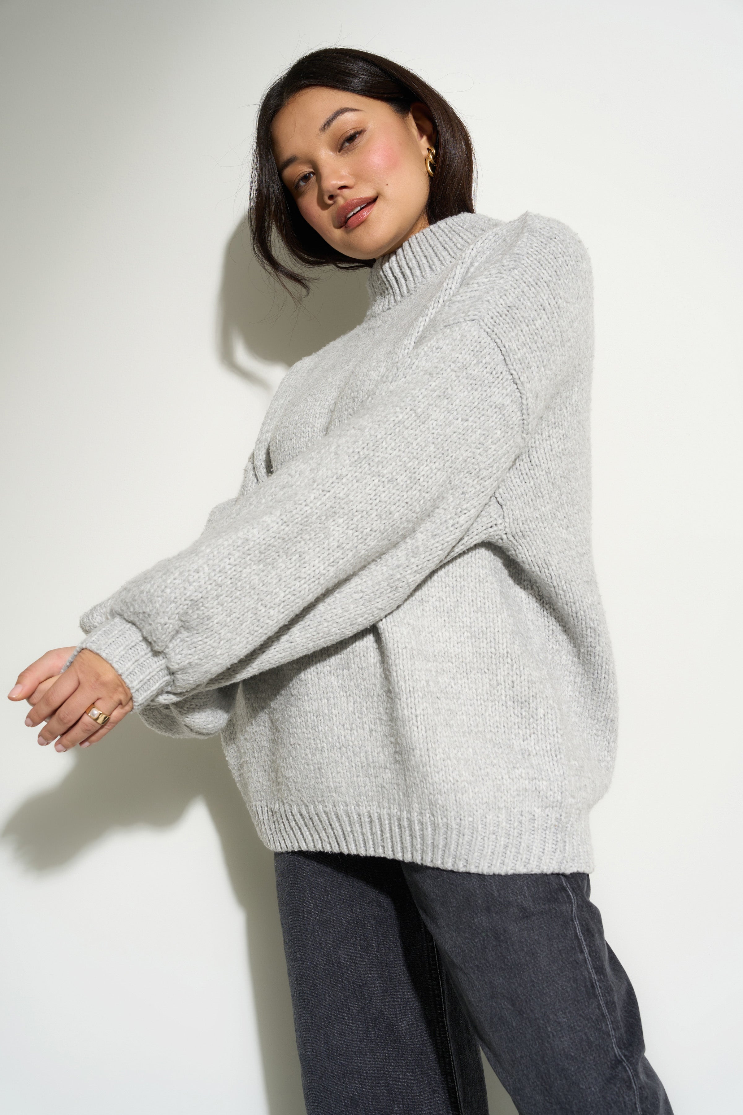 Bellamy Chunky Knit Pullover - Heather Grey – Callahan