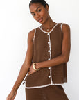 Clara Stitch Tank - Chocolate