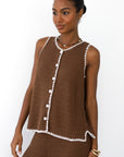 Clara Stitch Tank - Chocolate