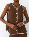 Clara Stitch Tank - Chocolate