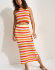 Clover Maxi Skirt - Rose Stripe