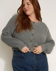 The Crop Cardi - Heather Grey