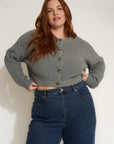 The Crop Cardi - Heather Grey