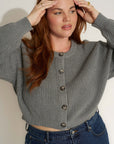 The Crop Cardi - Heather Grey