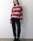 Esme Pullover - Lavender & Chocolate Stripe