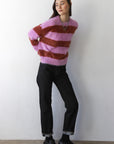 Esme Pullover - Lavender & Chocolate Stripe