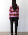 Esme Pullover - Lavender & Chocolate Stripe