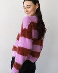 Esme Pullover - Lavender & Chocolate Stripe