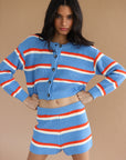 Fiona Short - Capri Blue Stripe