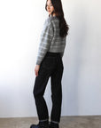 Fiona Cardigan - Heather Grey Stripe
