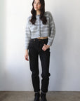 Fiona Cardigan - Heather Grey Stripe