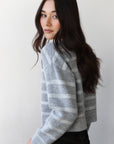 Fiona Cardigan - Heather Grey Stripe