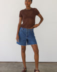 Francisca Crochet Tee - Chocolate