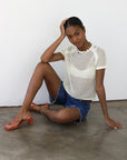 Francisca Crochet Tee - Creme