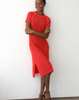 Francisca Crochet Midi Dress - Poppy