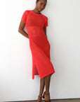 Francisca Crochet Midi Dress - Poppy