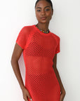 Francisca Crochet Midi Dress - Poppy