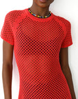 Francisca Crochet Midi Dress - Poppy