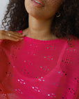 Eden Crochet Poncho - Raspberry