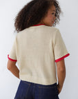 Avril Rib Ringer Tee - Swan