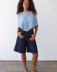 Eden Crochet Poncho - Ice Blue
