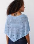 Eden Crochet Poncho - Ice Blue