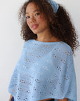 Eden Crochet Headscarf - Ice Blue