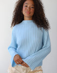 Clover Rib Pullover - Ice Blue
