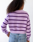 Fiona Cardigan - Lilac Stripe