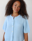 Slate Rib Cardi - Ice Blue