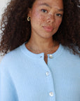 Slate Rib Cardi - Ice Blue