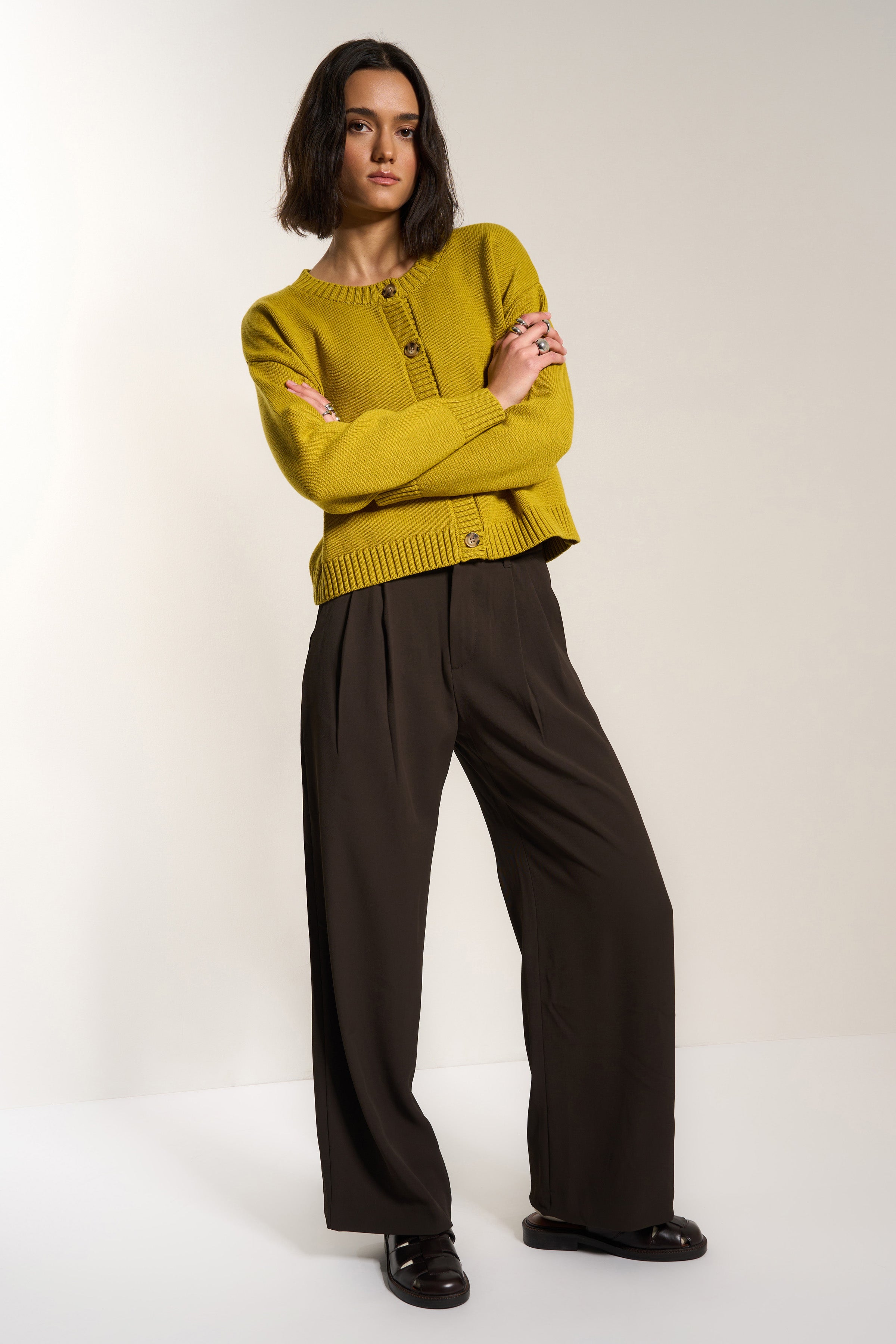 Joey Cardigan - Golden Palm – Callahan Knitwear