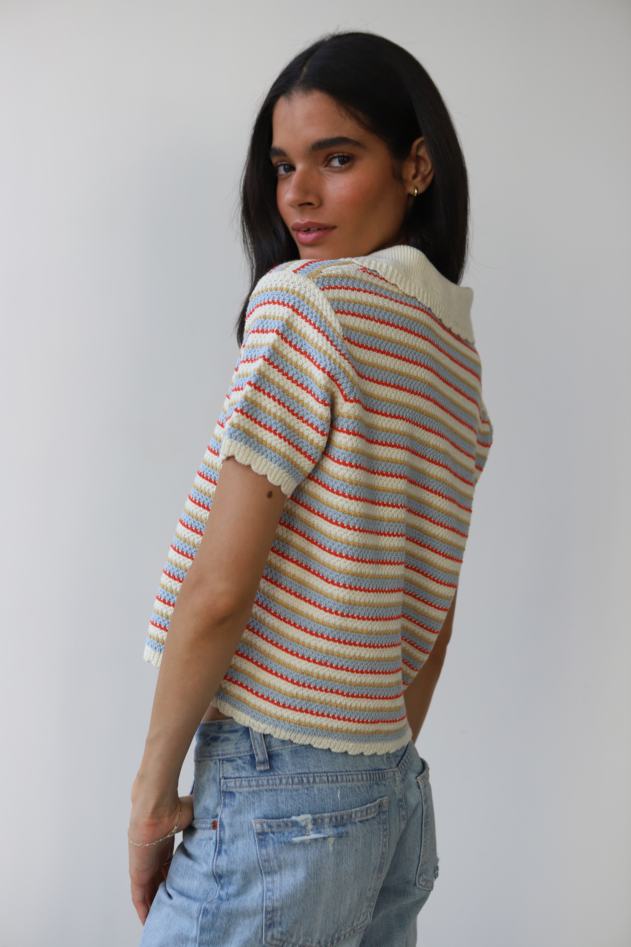 Mai Crochet Polo - Creme – Callahan Knitwear