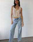 Mai Crochet Tie Tank - Creme