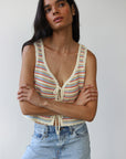 Mai Crochet Tie Tank - Creme