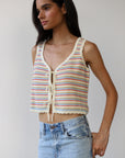 Mai Crochet Tie Tank - Creme