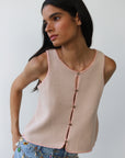 Mala Stitch Tank - Lychee