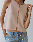 Mala Stitch Tank - Lychee