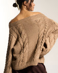 Melanie Cableknit Pullover - Raw Umber