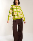 Melody Plaid Crewneck - Fern