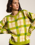 Melody Plaid Crewneck - Fern
