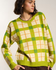 Melody Plaid Crewneck - Fern